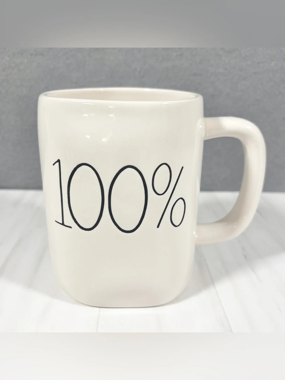 New RAE DUNN 100% Coffee Mug LL White Cup Magenta NWT